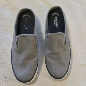 Sperry gray slip mules
